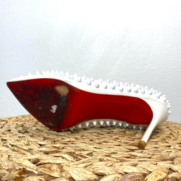 Christian Louboutin pigalle white studded spike heels - Picture 2 of 5